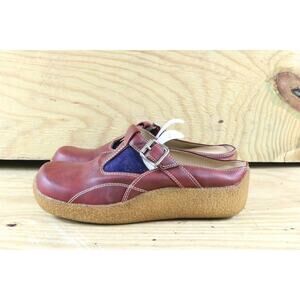 L.E.I. Shoes Womens 9 Red Vintage Platform Y2K Clog Mules Chunky Slip Ons